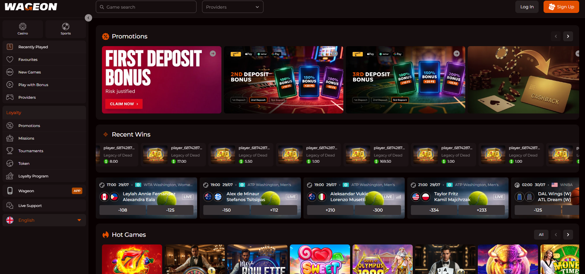 Wageon Casino Games